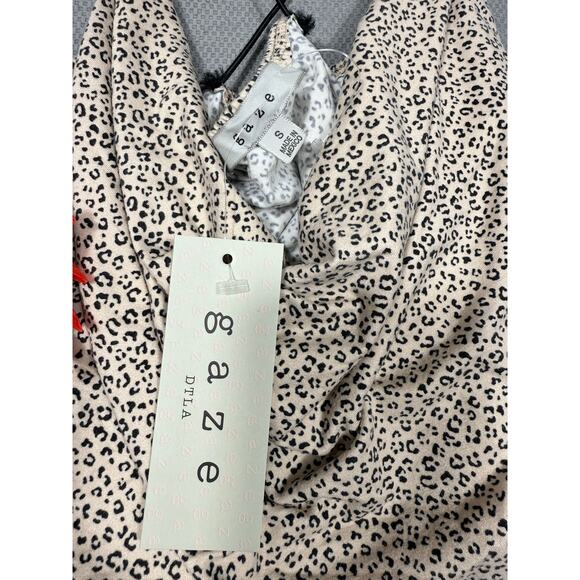 Gaze DTLA Leopard Cowl Neck Cami Top Small NWT - Picture 4 of 5
